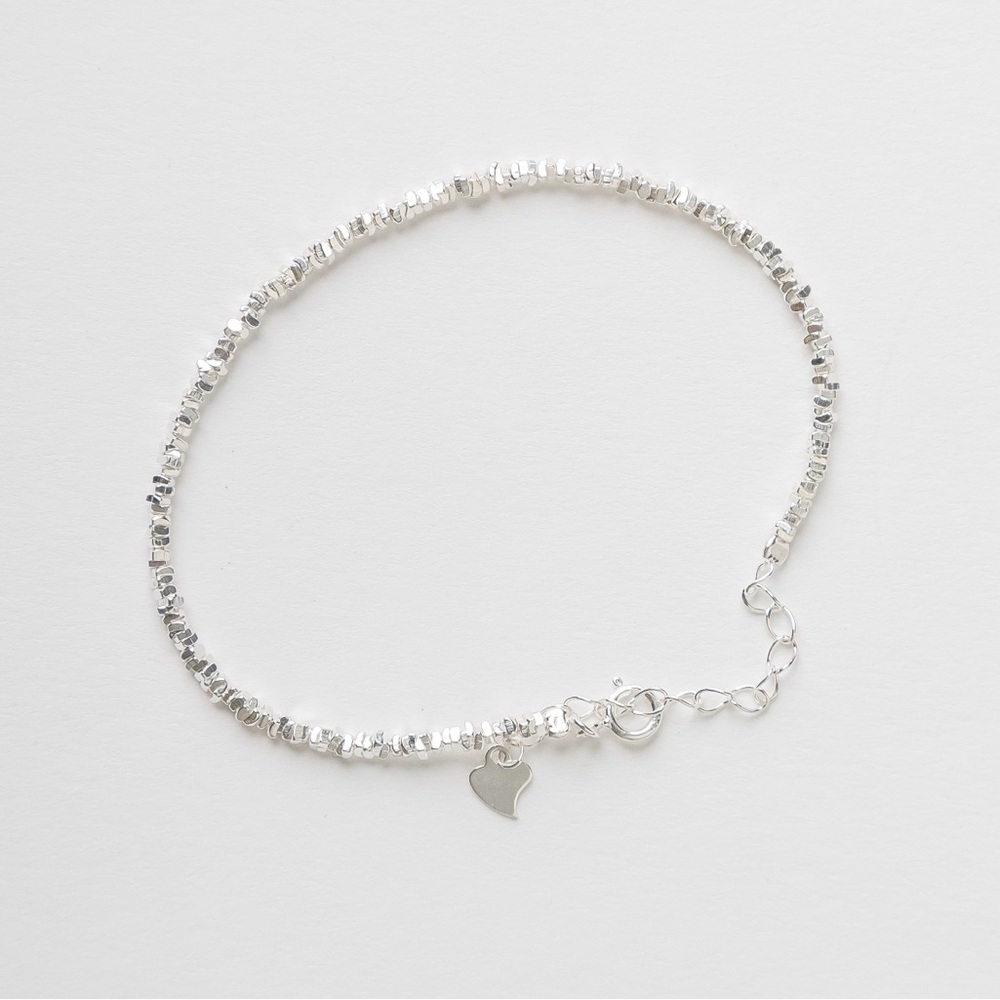 Women’s Silver Bracelet, Silver Jewelry, Beaded Bracelet, Women’s Jewelry, Gift